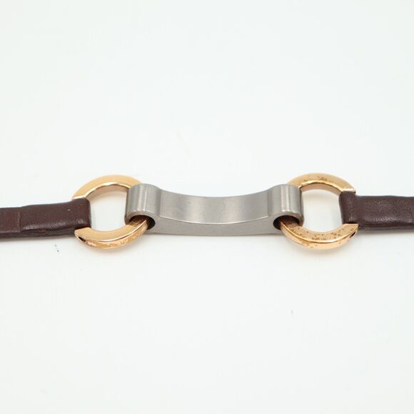 Boccia Titanium Link Bracelet Brown Leather Strap - Picture 8 of 12